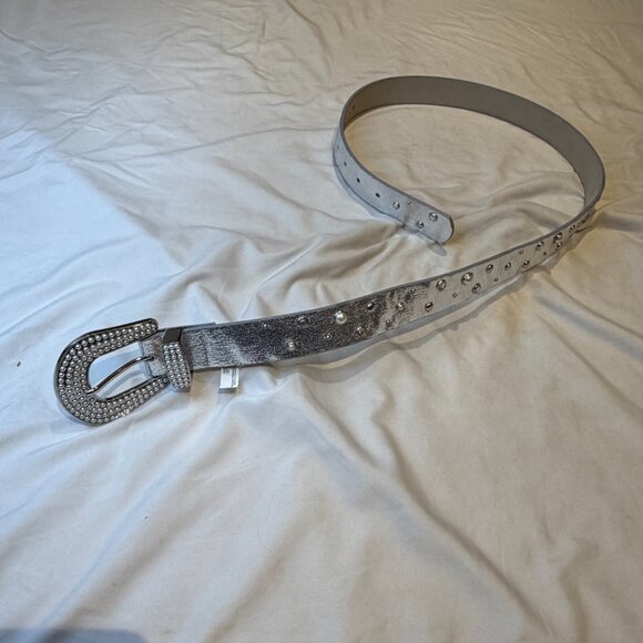 Vince Camuto Silver Western Studded Bling Belt | Size L - Picture 4 of 4